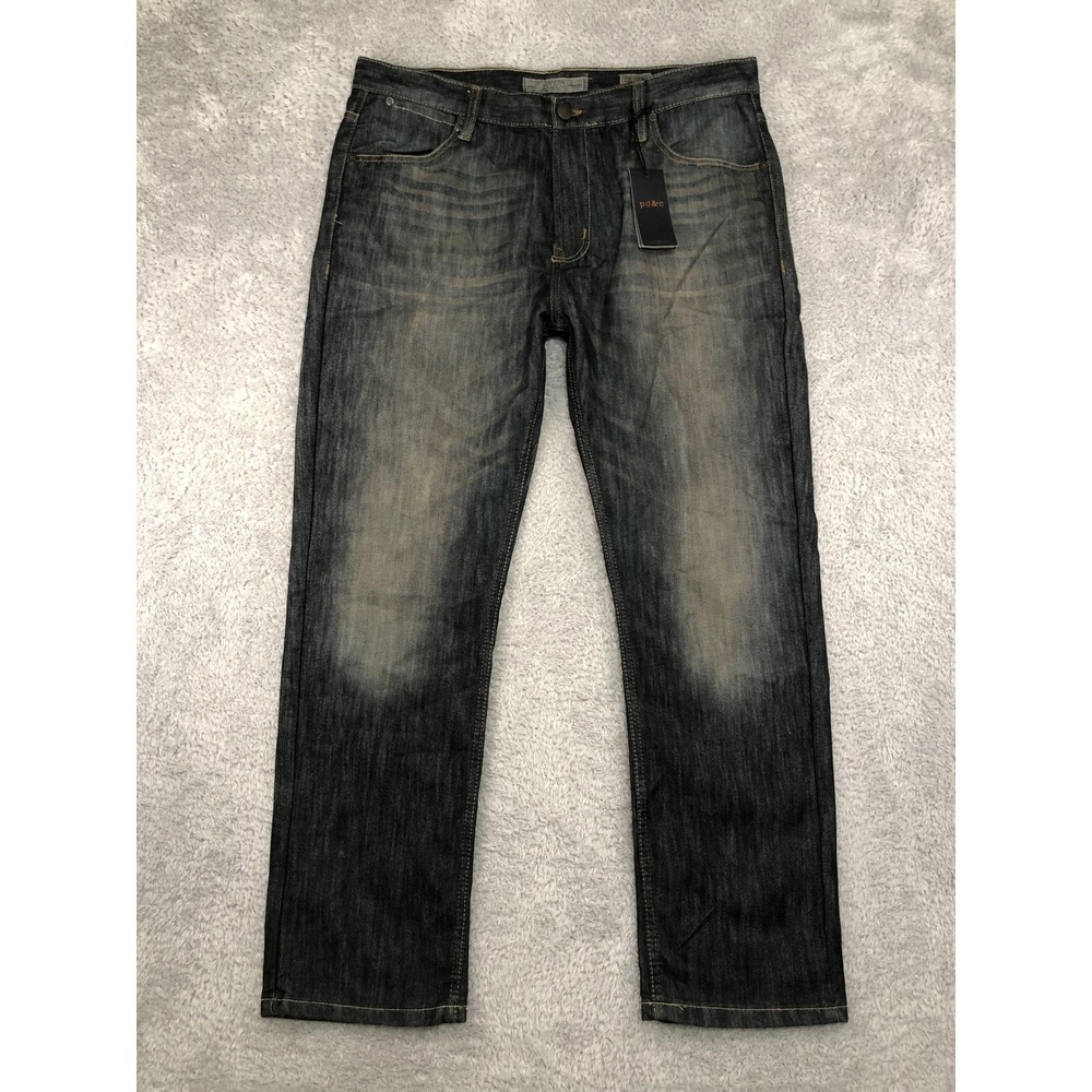 PD&C Jeans Men 38x30 (Tag 33x30) Blue NWT Slim Straight Denim